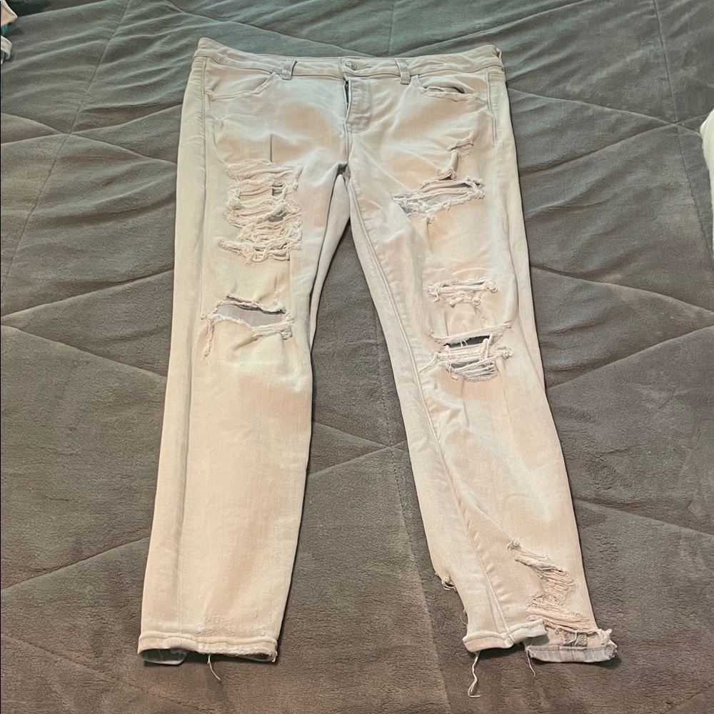 American Eagle Outfitters Light Blue Distressed Jeans